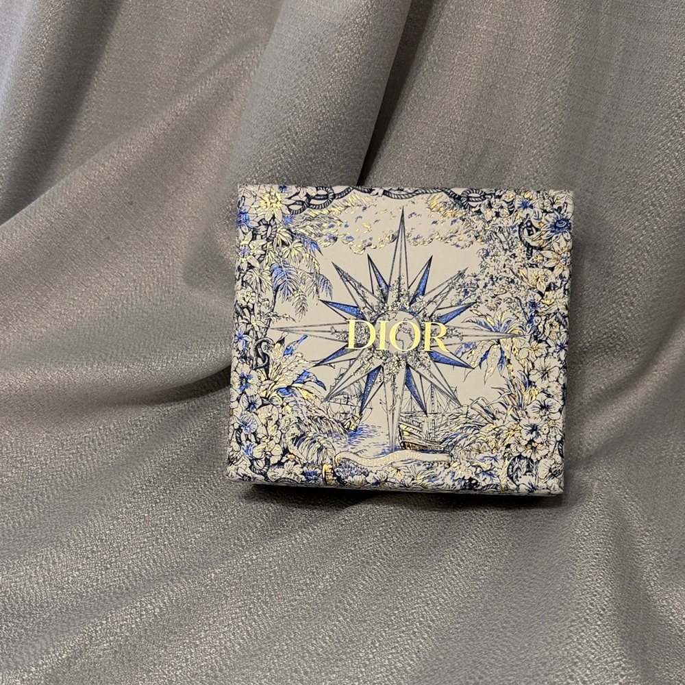 Dior Blue and Gold Illustrated Compact Box